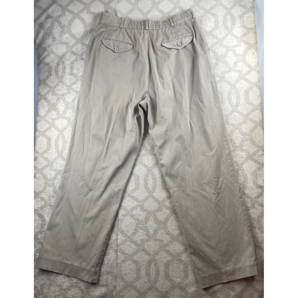 LL Bean Sportif USA Womens 14 Khaki Excellent Elastic Waist Twill Pants USA Made - Picture 2 of 9